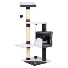 i.Pet 112cm Cat Tree Tower - Plush Velvet, Natural Sisal Posts, Multi-Level Condo with Scratching and Play Areas