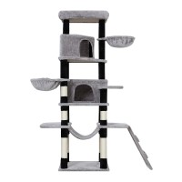 i.Pet Fela 161cm Cat Tree Tower - Sisal Scratching Posts, Plush Velvet, Sturdy Wood, Multi-Level Condo & Play Zones