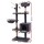 i.Pet 140cm Multi-Level Cat Tree with Sisal Poles, Plush Velvet Cover, Hammock, Bed Cube & Toys in Dark Grey