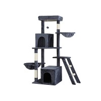 i.Pet Luxury Cat Tree Tower - 138cm Grey Condo with Sisal Posts, Plush Velvet, Multi-Level Design & Stable Base