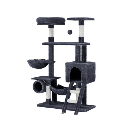 i.Pet 144cm Cat Tree Tower with Sisal Scratching Posts, Plush Velvet Cover, Multi-Level Design, Condo & Toys House