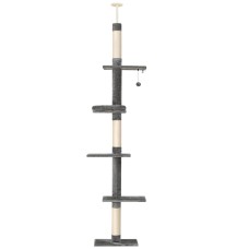 i.Pet Floor-to-Ceiling Cat Tree 290cm - Multi-Level Scratching Post with Sisal, Plush Cover, and Adjustable Height