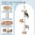 i.Pet 270cm Beige Cat Tree Tower: Floor-to-Ceiling Adjustable Scratching Post with Sisal, Plush Platforms & Stable Base