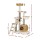 i.Pet 138cm Multi-Level Cat Tree Tower with Rattan, Sisal Posts, Soft Plush, Ladder & Hammock - Beige/Brown