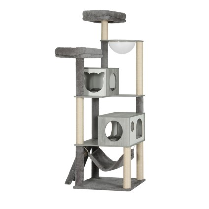 i.Pet 178cm Cat Tree Tower - Multi-Level Scratcher with Sisal Posts, Plush Beds, Hammock, Ladder, and Sturdy Wood Base