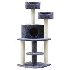 i.Pet 126cm Cat Tree Condo - Plush Velvet, Sisal Posts, Multi-Level Design for Scratching, Climbing, and Resting