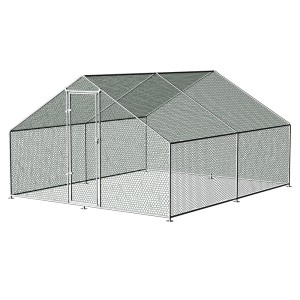 i.Pet Chicken Coop Cage 4x3x2m Galvanised Steel, Weather-Resistant, Spacious, Durable, Easy Assembly, 1-Year Warranty