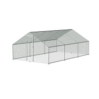 i.Pet Walk-in Chicken Coop 3x6x2m - Galvanised Steel, Weather-Resistant, Secure Mesh, Sun Shelter, Easy Assembly