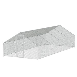 i.Pet Galvanised Steel Chicken Coop Cage 8m x 3m x 2m - Durable, Weather-Resistant Shelter for Chickens, Ducks & Geese