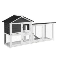 i.Pet Extra Large Wooden Chicken Coop & Rabbit Hutch with Weather-Resistant Fir Wood, 180cm x 53cm x 94cm, Easy Assembly