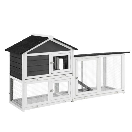 i.Pet Extra Large Wooden Chicken Coop & Rabbit Hutch with Weather-Resistant Fir Wood, 180cm x 53cm x 94cm, Easy Assembly