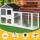 i.Pet Extra Large Wooden Chicken Coop & Rabbit Hutch with Weather-Resistant Fir Wood, 180cm x 53cm x 94cm, Easy Assembly