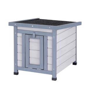 i.Pet Outdoor Cat House - Durable Fir Wood, Weather-Resistant, 52x42x40cm, Easy Assembly, Raised Design with Ventilation