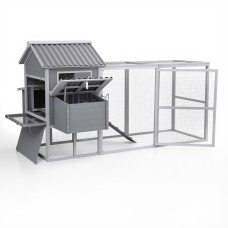 i.Pet Extra Large Wooden Chicken Coop & Rabbit Hutch - Durable Fir Wood, Weather-Resistant, 228x150x130cm, Easy Clean