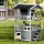 i.Pet Outdoor Cat House 72x72x127cm - Wooden Rabbit Hutch & Small Dog Condo, 3-Tier Shelter with Asphalt Roof