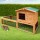 i.Pet Large Wooden Chicken Coop & Rabbit Hutch - 155x49x90cm, Fir Wood, Weatherproof, 2-Level with Secure Locks