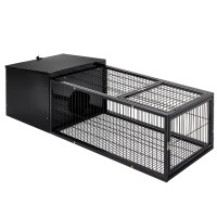 i.Pet Rabbit Cage Hutch Enclosure, 122x52cm Metal Carrier - Secure, Weatherproof, Easy-Clean, for Small Pets