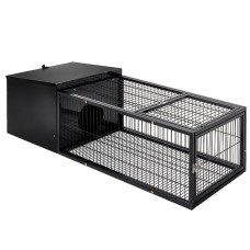 i.Pet Rabbit Cage Hutch Enclosure, 122x52cm Metal Carrier - Secure, Weatherproof, Easy-Clean, for Small Pets