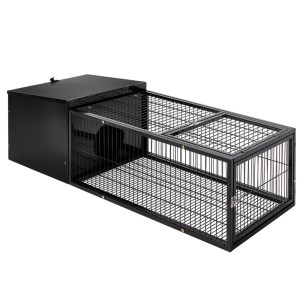 i.Pet Rabbit Cage Hutch Enclosure, 122x52cm Metal Carrier - Secure, Weatherproof, Easy-Clean, for Small Pets