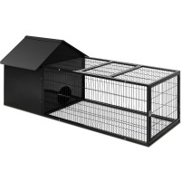 i.Pet Rabbit Cage Hutch 162x60cm - Metal Enclosure with Slide-Out Tray, Weatherproof Design for Small Pets