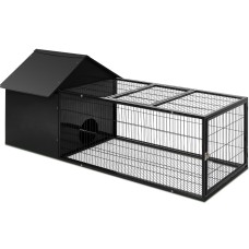 i.Pet Rabbit Cage Hutch 162x60cm - Metal Enclosure with Slide-Out Tray, Weatherproof Design for Small Pets