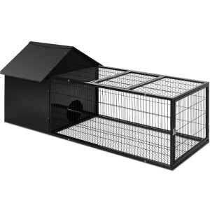 i.Pet Rabbit Cage Hutch 162x60cm - Metal Enclosure with Slide-Out Tray, Weatherproof Design for Small Pets