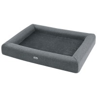 i.Pet Large Calming Pet Bed - Grey Egg Crate Foam, Soft Fleece, Non-Slip, Washable 90x70x13cm for Cats & Small Dogs