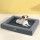i.Pet Large Calming Pet Bed - Grey Egg Crate Foam, Soft Fleece, Non-Slip, Washable 90x70x13cm for Cats & Small Dogs