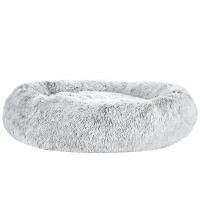 i.Pet Extra Large 110cm Calming Pet Bed for Dogs & Cats, Soft Plush Polyester, Non-Slip Base, Light Charcoal