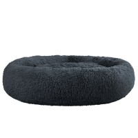 i.Pet Extra Large Calming Pet Bed - 110cm Soft Plush, Dark Grey, Non-Slip, Washable Cover, Flea Resistant, Cat/Dog