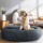 i.Pet Extra Large Calming Pet Bed - 110cm Soft Plush, Dark Grey, Non-Slip, Washable Cover, Flea Resistant, Cat/Dog