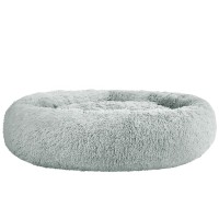 i.Pet Extra Large Calming Pet Bed 110cm - Soft Plush Light Grey, Non-Slip, Washable Cover, Flea & Bacteria Resistant