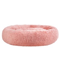 i.Pet Extra Large 110cm Calming Pet Bed in Pink - Soft Plush, Non-Slip, Washable Cover, Flea & Bacteria Resistant