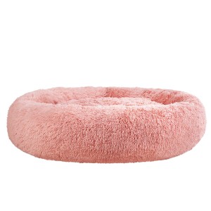 i.Pet Extra Large 110cm Calming Pet Bed in Pink - Soft Plush, Non-Slip, Washable Cover, Flea & Bacteria Resistant