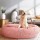 i.Pet Extra Large 110cm Calming Pet Bed in Pink - Soft Plush, Non-Slip, Washable Cover, Flea & Bacteria Resistant