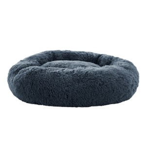 i.Pet Large Calming Pet Bed for Dogs & Cats - 90cm Dark Grey, Soft Plush, Flea Resistant, Washable Cover, Non-Slip Base