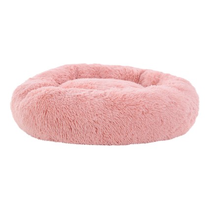 i.Pet Large 90cm Calming Soft Plush Pet Bed in Pink - Flea Resistant, Non-Slip, Washable Cover, Ideal for Dogs & Cats