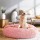 i.Pet Large 90cm Calming Soft Plush Pet Bed in Pink - Flea Resistant, Non-Slip, Washable Cover, Ideal for Dogs & Cats