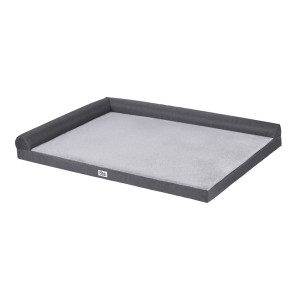 i.Pet Large Plush Pet Bed with Egg Crate Foam, Removable Cover, Non-Slip Base, Machine Washable - Grey, 105x75x12cm