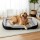 i.Pet Extra Large Pet Bed - Soft PP Cotton, Non-Slip, Washable, 120x80cm, Grey/Black, Ideal for Cats & Small Dogs