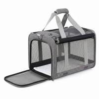 i.Pet Foldable Pet Carrier Backpack for Small Dogs and Cats 44x32x32cm Water Resistant Grey 7.5kg Capacity