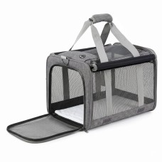i.Pet Foldable Pet Carrier Backpack for Small Dogs and Cats 44x32x32cm Water Resistant Grey 7.5kg Capacity