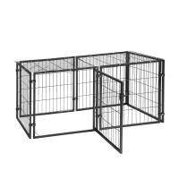 i.Pet Large Black Metal Dog Crate 129cm - Heavy-Duty, Secure Top, Flexible Door, for Small to Large Dogs, Anti-Rust