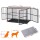 i.Pet Extra Large 2-in-1 Dog Crate Furniture 107.5cm Black Wood Top Triple Door Modular System 60kg Capacity
