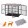 i.Pet Large 93cm Dog Crate Furniture 2-in-1 Metal Frame Wooden Top Triple Door Black 50kg Capacity 89.5cm Interior