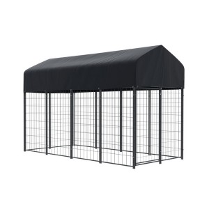 i.Pet Extra Large Outdoor Dog Kennel - Weatherproof, Heavy-Duty Steel Frame, Easy Access, Includes Cover & Stakes