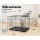 i.Pet 36" Foldable Dog Cage Crate Kennel - Triple Door, Steel Frame, Easy Clean Tray, Medium Pet Safe, Black