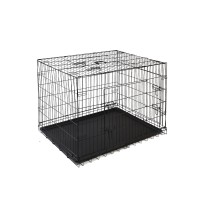 i.Pet 48" Large Foldable Dog Cage Crate Kennel with 3 Access Doors, Powder Coated Metal, Removable Tray, Easy Storage