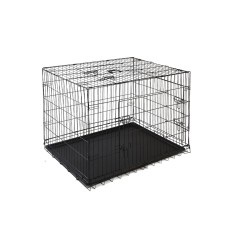 i.Pet 48" Large Foldable Dog Cage Crate Kennel with 3 Access Doors, Powder Coated Metal, Removable Tray, Easy Storage i.Pet 48" Large Foldable Dog Cage Crate Kennel with 3 Access Doors, Powder Coated Metal, Removable Tray, Easy Storage