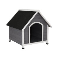 i.Pet Weatherproof Large Wooden Dog Kennel - Indoor/Outdoor Fir Wood Cabin with UV-Resistant Roof, Easy Assembly